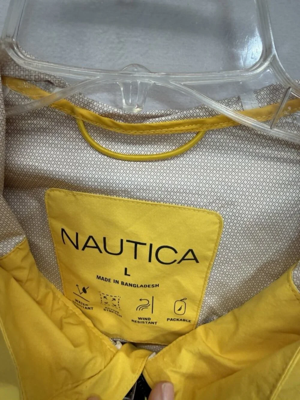 NEW NAUTICA MEN'S WATER RESISTANT YELLOW RAIN JACKET SIZE Large